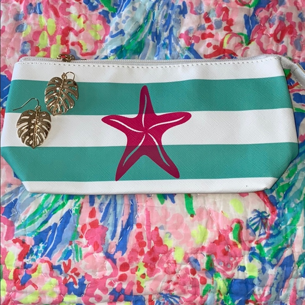 Pretty Summer Pouch and Palm Leaves Earrings 💛